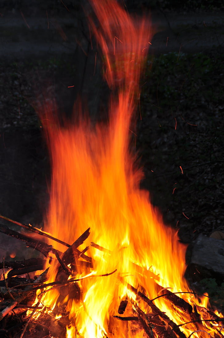 foc de tabara, foc, arde, aventura, Walpurgis fix, lemn, flacără