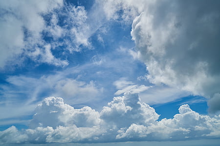 облаците, синьо, бяло, природата, пейзаж, облак, бели облаци