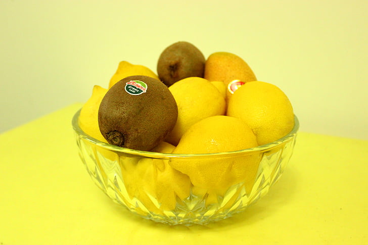 frukt, mat, citron, gul