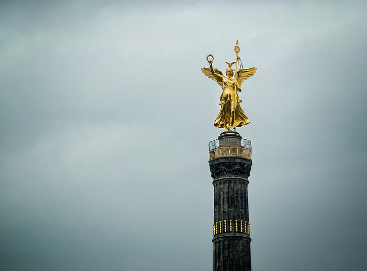Berlín, Siegessäule, hezký výhled, zajímavá místa, zlato, hlavní město, orientační bod