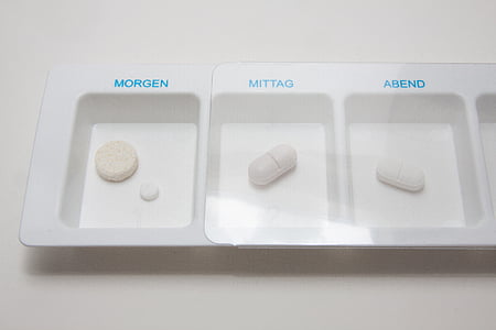 tabletter, piller, givare, ransonering, fördelning, medicin, Box
