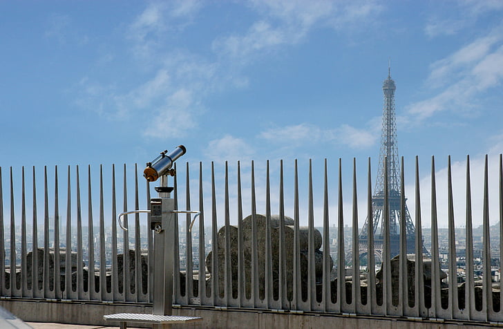 Margit wallner, Parigi, recinzione, Torre Eiffel, vista, Viaggi, binocolo