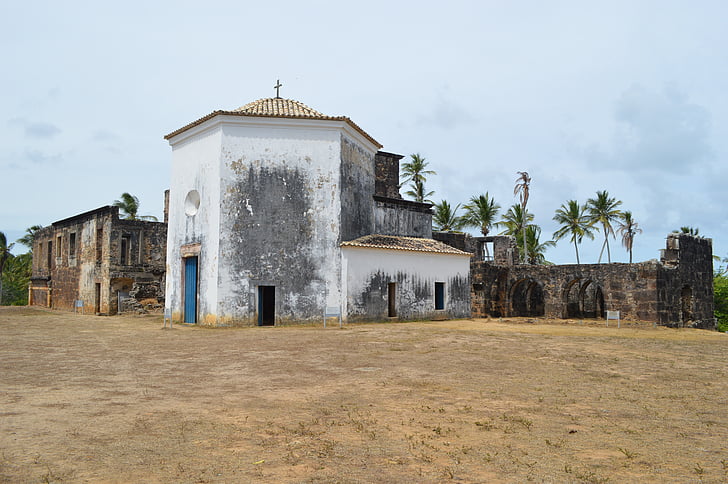 Garcia d'ávila pils, stiprs pludmales, Bahia, Brazīlija, pils, vecais, arhitektūra