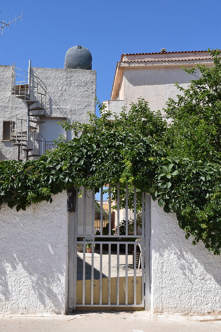 vườn cửa, cửa, đầu vào, nhập cảnh, Địa Trung Hải, overgrown, Sicily