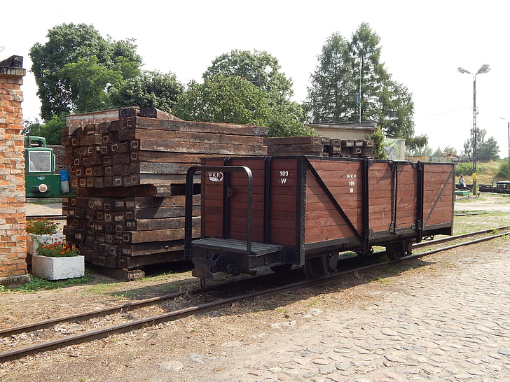 Теснолинейна железопътна, влак, вагони, Локомотив, релси, историческо превозно средство