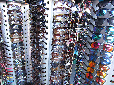 kacamata hitam, kacamata, nuansa, Toko, belanja, mode, Dijual