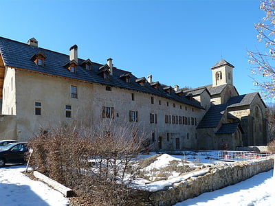 Abbey, Cistercijanski, arhitektura, perspektive, zunaj, samostan