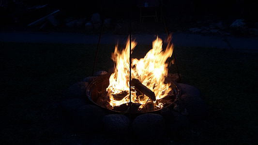 огън, къмпинг, лагерен огън, лагер, пикник, дейност, Bonfire