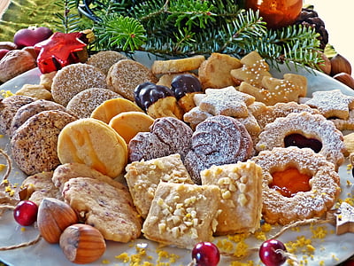 cookie, Natal, kedatangan, piring, dekorasi Natal, panggang, cookie