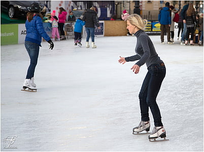 Eislaufen, Schlittschuh laufen, Skaten, Eiskunstlauf, Wintersport, Menschen, Winter