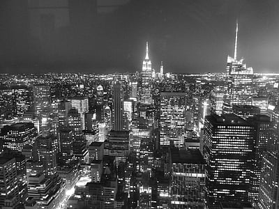 Nowy Jork, Miasto, Drapacz chmur, Manhattan, Stany Zjednoczone, budynki, niebo
