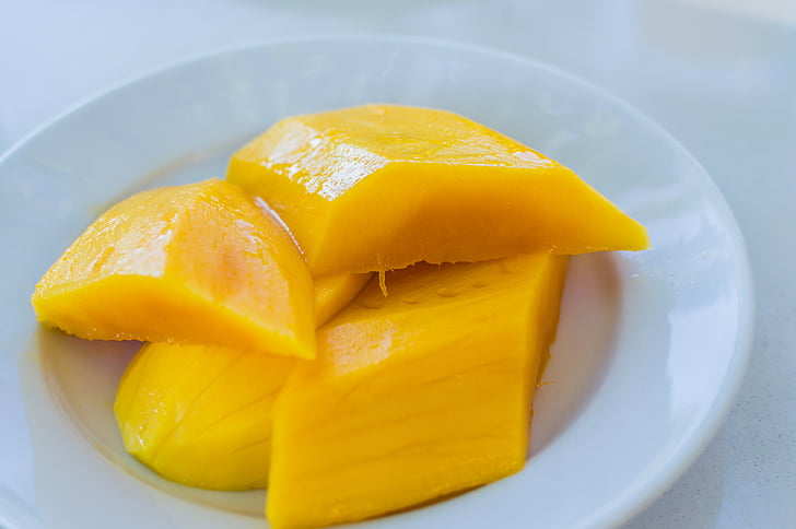 mango, fruta, Fondo, alimentos, amarillo, fresco, tropical