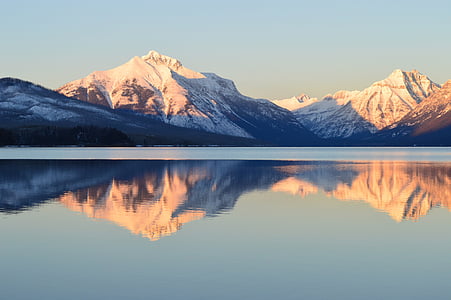 søen mcdonald, refleksion, landskab, Panorama, naturskønne, Park, Mountain