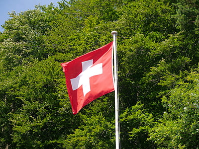 瑞士, 国旗, 瑞士国旗, 十字架, 旗杆