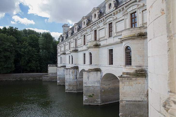 hrad, údolí Loiry, Château de chenonceau, Château de la loire, Châteaux de la loire, Architektura, řeka