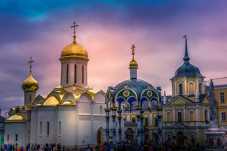 ortodoxa, Sergeev posad, Ryssland, resor, kyrkan, arkitektur, Domkyrkan