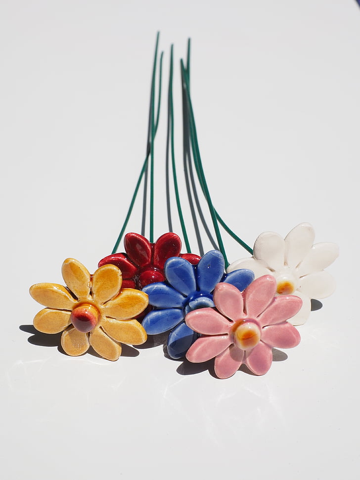 bunga, bunga keramik, tonblumen, Suara, keramik, karangan bunga, dekorasi