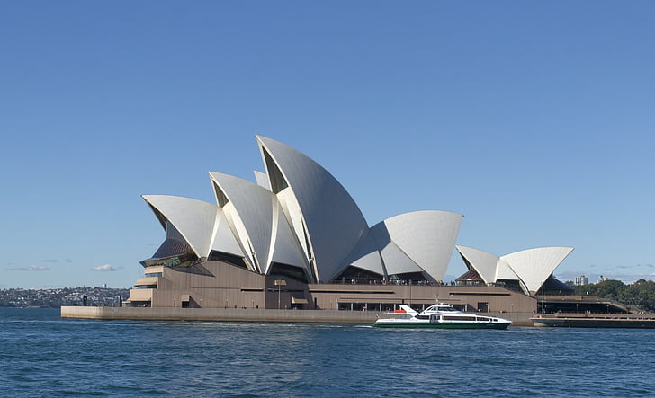 Opera house, Sydney, Sydney Haven, Australië, Australië, het platform, skyline, NSW