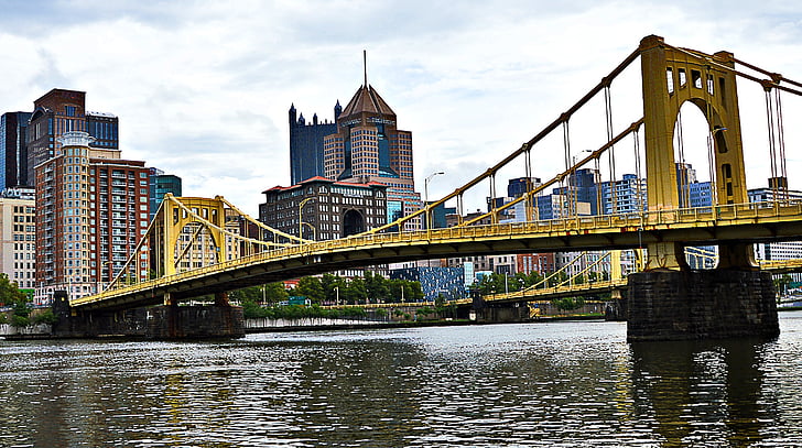 Amerika, Pittsburgh, brug, vakantie, citytrip, het platform, brug - mens gemaakte structuur