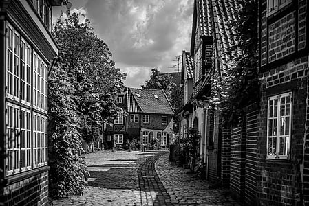 město, Lüneburg, staré město, Krov, historicky, Romantický, cestovní ruch