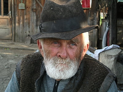 sedliak, farmár, poľnohospodár Rumunsko, botiza, staré, muž, Senior dospelý