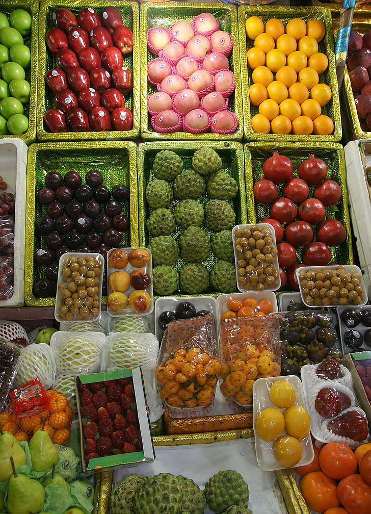 India, frukt, markedet, farge