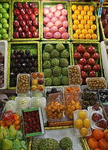 Indija, vaisiai, rinkos, spalva