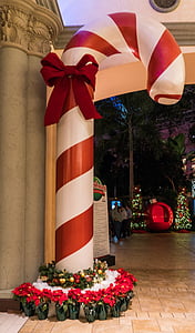 μεγάλο καραμέλα από ζαχαροκάλαμο, διακόσμηση, εορταστική, κόκκινο, Ενοικιαζόμενα, Χριστούγεννα, Γλυκό