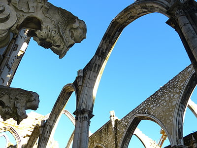Convento carmo, antiguo monasterio, Orden Carmelita, gótico, destruido, terremoto, ruina