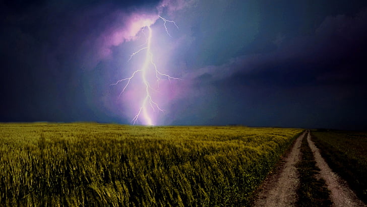 trama de relámpago, Flash, fenómeno meteorológico, tempestad de truenos, tormenta, amenaza, oscuridad