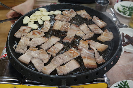 svinekjøtt, Koreansk mat, mat, matlaging, mat fotografering, spisestue, koreansk