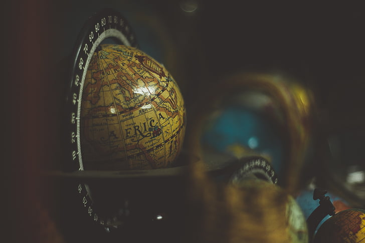 blur, close up, discovery, focus, globe, tourism, vintage