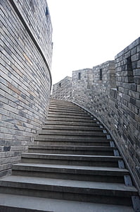 lépcsők, épület, a város falai