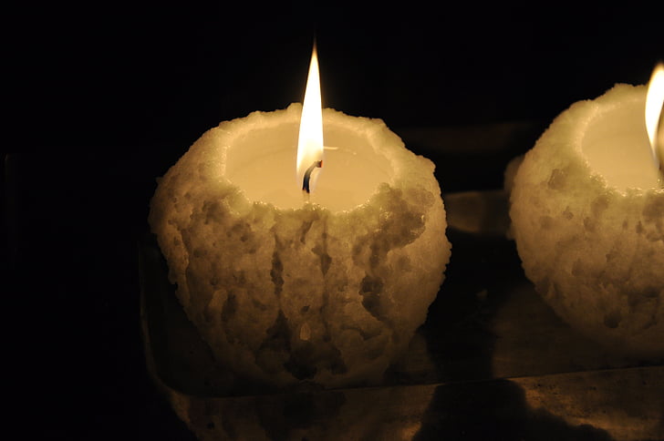 light, low, snowball, candles