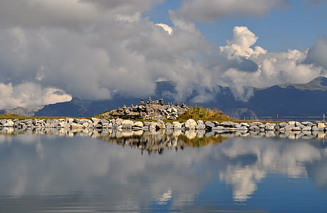 mountain lake, eiger, a virgin monk, view, alpine, virgin, grindelwald