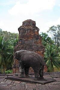 Камбоджа, Ангкор Ват, фестивал, руините, храма, слон, гора