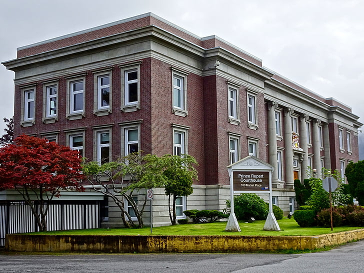 épület, Court house, Prince rupert, Kanada, építészet, kormány, történelmi