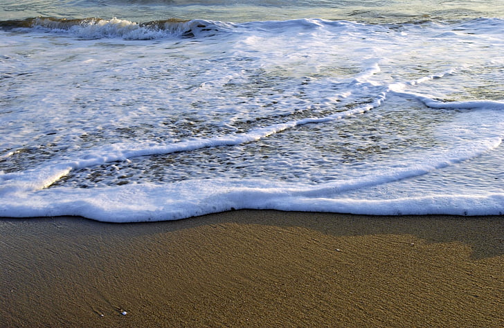 мне?, воды, Природа, Кастельдефельс, пляж, песок, волна