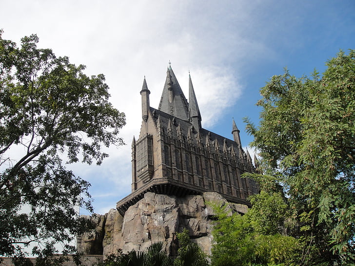 Hogwarts, univeral, Florida, Orlando, Harryju Potteru, atrakcija, arhitektura