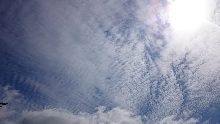 cel blau, núvols, sol, natura, blau, temps, núvol - cel