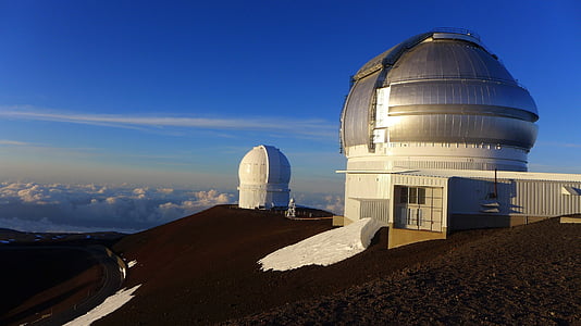telescopen, Mauna kea, Sterrenwacht, Hawaii, slapende vulkaan, Panorama, landschap