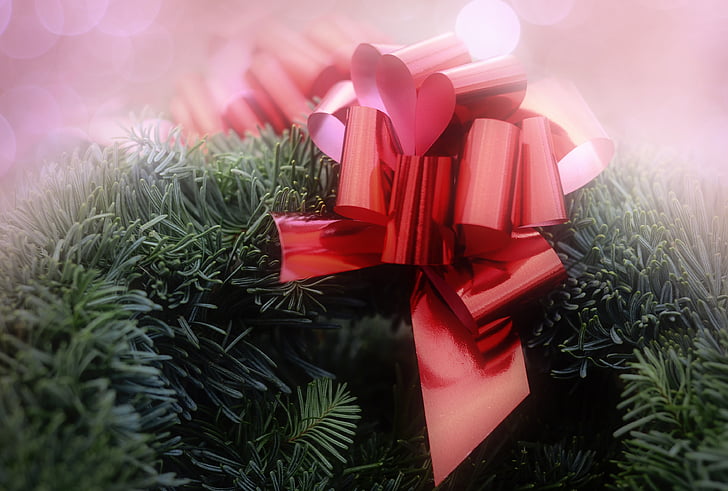 rim, christmas, christmas wreath, red, bow, merry christmas, christmas decoration