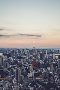 коммуникации, Башня, Средний, город, Токио, центр города, цикл