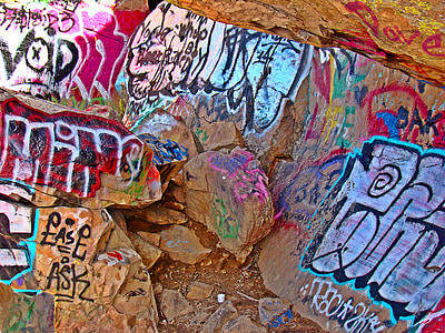 peinture de rock, Graffiti, rue, urbain, conception, peinture, pulvérisation