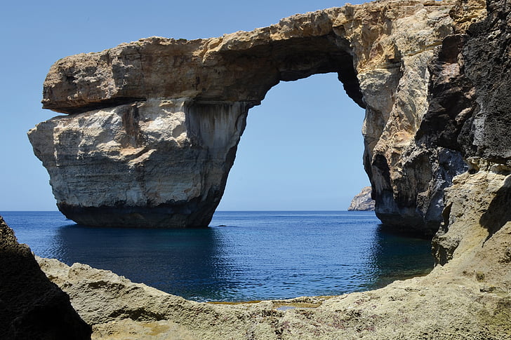 zee, Rock, Gozo, geboekt, Duiken, zwemmen, rotsformaties