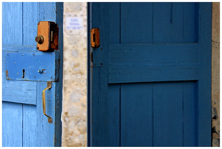 pintu, biru, Castle, papan, kayu, tujuan, cerah