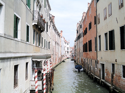 Venedig, Venezia, vattenvägar, Italien, gamla hus, vatten