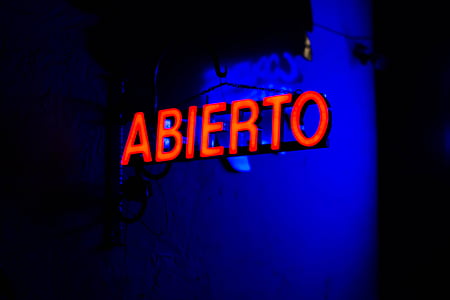 neon signs, night, nightclub, open, red, sign, text
