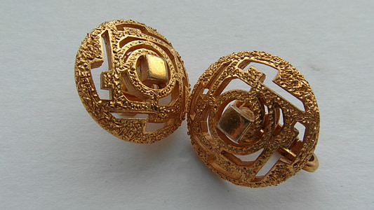 Vintage guld örhängen, Vintage guld smycken, smycken, Örhängen, guld, Vintage, samlarobjekt