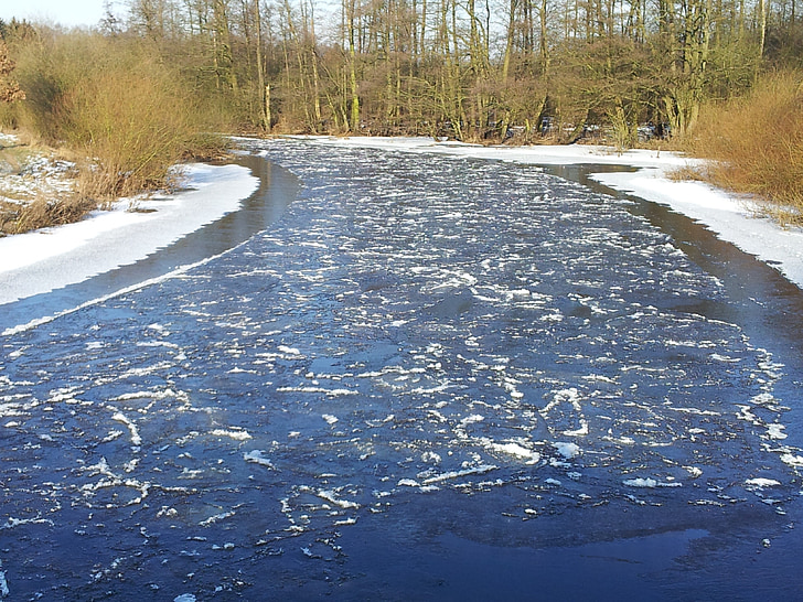 川, 流氷, 冬, 冷, 自然
